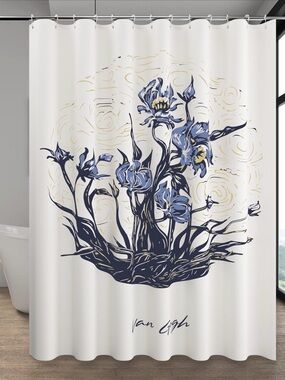Van Gogh New Waterproof Irises Shower Curtain w/Rings & Metal Grommets 72 x 72”